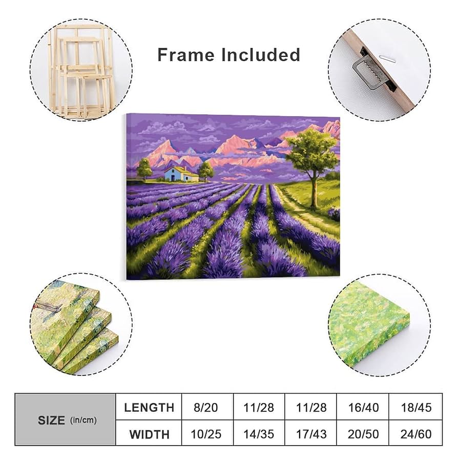 Amazon.co.jp: 絵画 ラベンダー畑 水彩インテリア 絵画 田舎